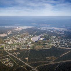Flygvy över Malmberget. Foto: LKAB