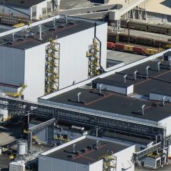 Terrafames batterikemikaliska fabrik från ovan. Foto: Terrafame