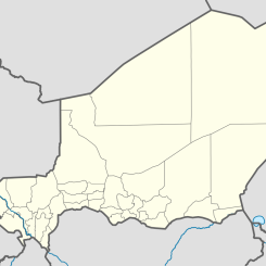 Imouraren är ett dagbrott beläget i Sahara med uppskattade reserver på 109,1 miljoner ton med låg uranhalt på omkring 0,06 procent. Karta: Carport/Wikimedia Commons