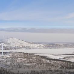 VIscaria ligger granne med LKAB:s järnmalmsgruva i Kiruna. Foto: Copperstone