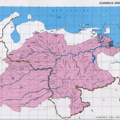 Floden Orinocos avrinningsområde. Karta: Rafael de León y Alberto J. Rodríguez Díaz. Editado conjuntamente por el Ministerio de Obras Públicas y la Corporación Venezolana de Guayana (uncopyrighted edition)/Wikimedia Commons