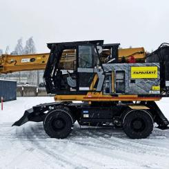 En ursprungligen dieseldriven maskin byggdes om till eldrift och autonom navigering med lösningen från Tammerfors universitet och Tapojärvi. Foto: Jussi Aaltonen, Tammerfors universitet.