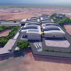 En illustration av Epirocs nya anlägging i Nashik, Indien. Ill: Epiroc