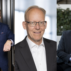 Fr. v: chef för Europa, Mellanöstern och Afrika på Hitachi Energy och Henrik Henriksson, CEO på H2
Green Steel. Foto Hitachi