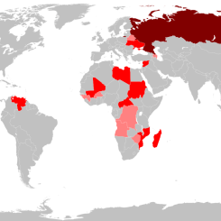 Karta som visar Wagner-gruppens aktiviteter i världen. Karta: Mupper-san/Wikimedia Commons