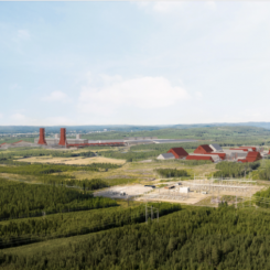 Visionsbild av anläggningen. Bild: H2 Green Steel/Sandellsandberg