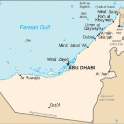 Förenade arabemiraten är global hubb för handeln med guld. Karta: Wikimedia Commons