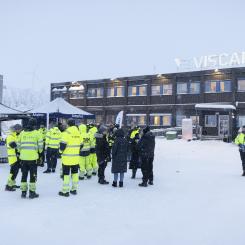 Bild från invigningen av de nya modulbyggnaderna i Kiruna. Pressbild.